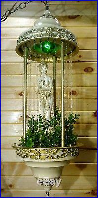 Vintage Nude Goddess Hanging Motion Oil Rain Lamp Creators Inc. Restored
