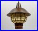 Vintage Nulco Nautical Pendant Light Caged Amber Glass