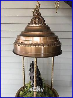 Vintage Oil Drip Rain Hanging Lamp with Mill & Water Wheel 34 Tall