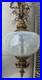 Vintage Opalescent Hollywood Regency Hanging Swag Light Fixture Lamp