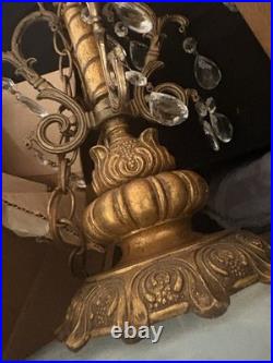 Vintage Opalescent Hollywood Regency Hanging Swag Light Fixture Lamp