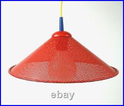 Vintage Original 80s Memphis Age Stunning Colors Hanging Ceiling Lamp Pendant