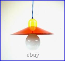 Vintage Original 80s Memphis Stunning Colors Hanging Ceiling Lamp Pendant