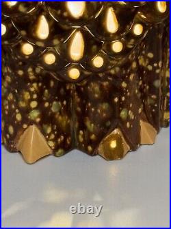 Vintage Owl Swag Lamp MCM ceramic glazed Light up eyes double face chandelier