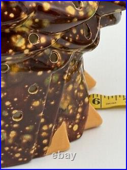 Vintage Owl Swag Lamp MCM ceramic glazed Light up eyes double face chandelier