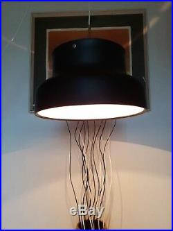 Vintage Pendant Hanging Lamp Light BUMLING Anders Pehrson Sweden 60s Black