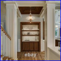 Vintage Pendant Light Brass Glass Pendant Light 15.74 Wide Adjustable Hanging