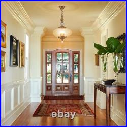 Vintage Pendant Light Brass Glass Pendant Light 15.74 Wide Adjustable Hanging