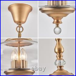 Vintage Pendant Light Brass Glass Pendant Light 15.74 Wide Adjustable Hanging