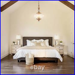 Vintage Pendant Light Brass Glass Pendant Light 15.74 Wide Adjustable Hanging