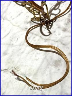 Vintage Pineapple Swag Lamp Chandelier Glass and Brass 12