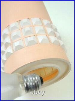 Vintage Plastic Fantastic Pink & White 50s MID Century Ceiling Lamp Pendant
