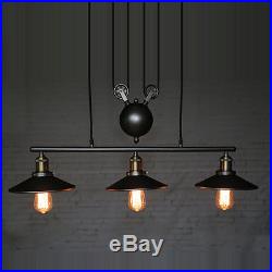Vintage Pulley Pendant Loft Ceiling Light Hanging Lamp Artistic Lighting Fixture