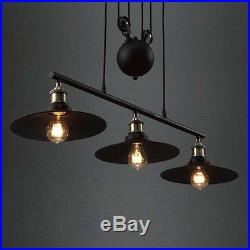 Vintage Pulley Pendant Loft Ceiling Light Hanging Lamp Artistic Lighting Fixture