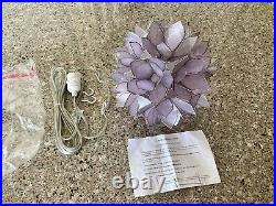 Vintage Purple Floral Capiz Shell Swag Lamp Never Used Complete With Hardware