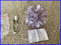 Vintage Purple Floral Capiz Shell Swag Lamp Never Used Complete With Hardware