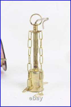 Vintage Purple Hobnail Glass Hanging Lamp Brass Swag Light Retro Ceiling