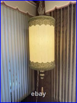 Vintage RETRO ARIS Mid Century MCM Ceiling Hanging Swag Drum Lamp Green Vintage RETRO ARIS Mid Century MCM Ceiling Hanging Swag Drum Lamp Green