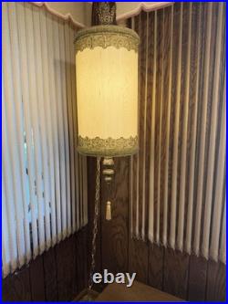 Vintage RETRO ARIS Mid Century MCM Ceiling Hanging Swag Drum Lamp Green