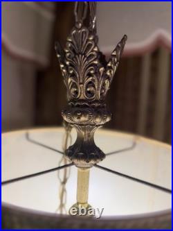 Vintage RETRO ARIS Mid Century MCM Ceiling Hanging Swag Drum Lamp Green