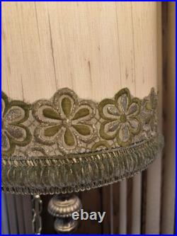 Vintage RETRO ARIS Mid Century MCM Ceiling Hanging Swag Drum Lamp Green