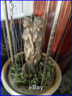Vintage Rain Hanging Lamp Mineral Oil 3 Greek Goddess