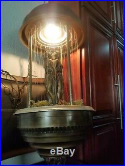 Vintage Rain Hanging Lamp Mineral Oil 3 Greek Goddess