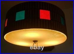 Vintage Retractable Ceiling Light Lamp Pendant Mid Century Modern