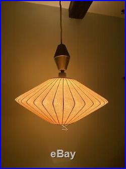 Vintage Retractable George Nelson Herman Miller Style Saucer Hanging Light Lamp