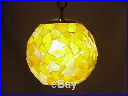 Vintage Retro Chunky Rock Candy Lucite MID Century Hanging Ceiling Swag Lamp
