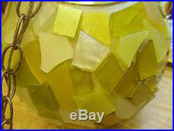 Vintage Retro Chunky Rock Candy Lucite MID Century Hanging Ceiling Swag Lamp