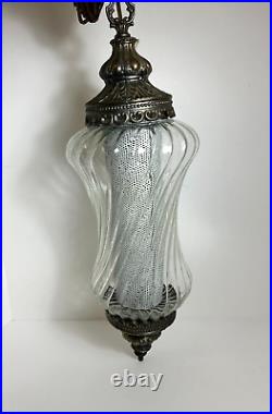 Vintage Retro Glass Hanging Swag Light Lamp 22