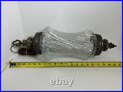 Vintage Retro Glass Hanging Swag Light Lamp 22