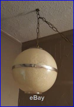 Vintage Retro Hanging Swag Chandelier Globe Light Lamp MID Century