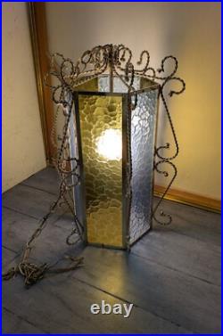 Vintage Retro Mid Century Modern Hanging Swag Pendant Light Lamp H54