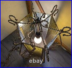 Vintage Retro Mid Century Modern Hanging Swag Pendant Light Lamp H54