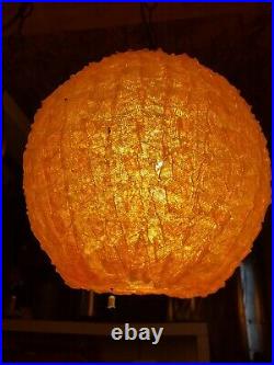 Vintage Retro Orange Hanging Ribbon Lucite Swag Light Lamp 10-11 1960's