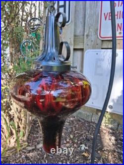 Vintage Ruby Red Glass Swag Lamp