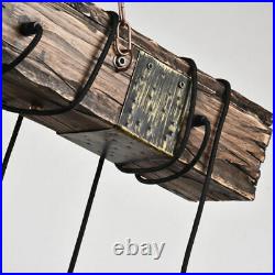 Vintage Rustic Chandelier Wood Multi Adjustable Hanging Edison Bulb Pendant Lamp