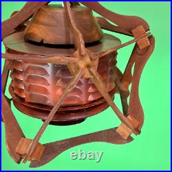 Vintage Rustic Modern Wooden Framed Pendant Lamp