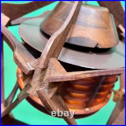 Vintage Rustic Modern Wooden Framed Pendant Lamp