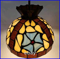 Vintage Rustic Slag Glass Hanging Swag Lamp