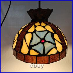 Vintage Rustic Slag Glass Hanging Swag Lamp