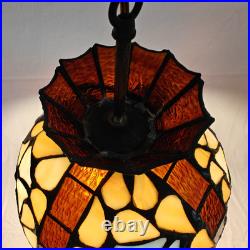 Vintage Rustic Slag Glass Hanging Swag Lamp