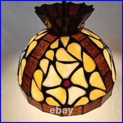 Vintage Rustic Slag Glass Hanging Swag Lamp