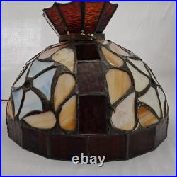 Vintage Rustic Slag Glass Hanging Swag Lamp