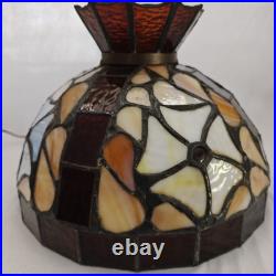 Vintage Rustic Slag Glass Hanging Swag Lamp