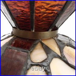 Vintage Rustic Slag Glass Hanging Swag Lamp