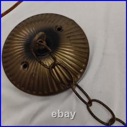 Vintage Rustic Slag Glass Hanging Swag Lamp