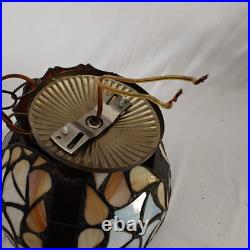 Vintage Rustic Slag Glass Hanging Swag Lamp